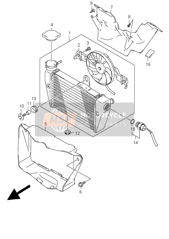 Suzuki UX125 SIXTEEN 2011 Radiateur pour un 2011 Suzuki UX125 SIXTEEN